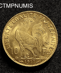 ,MONNAIE,10,FRANCS,OR,COQ,1911,SUP,