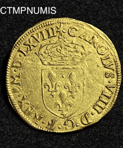 ,MONNAIE,ROYALE,ECU,OR,CHARLES,IX,1568,TOULOUSE,