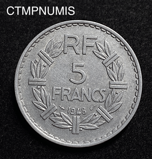 ,MONNAIE,5,FRANCS,LAVRILLIER,1948,9,FERME,