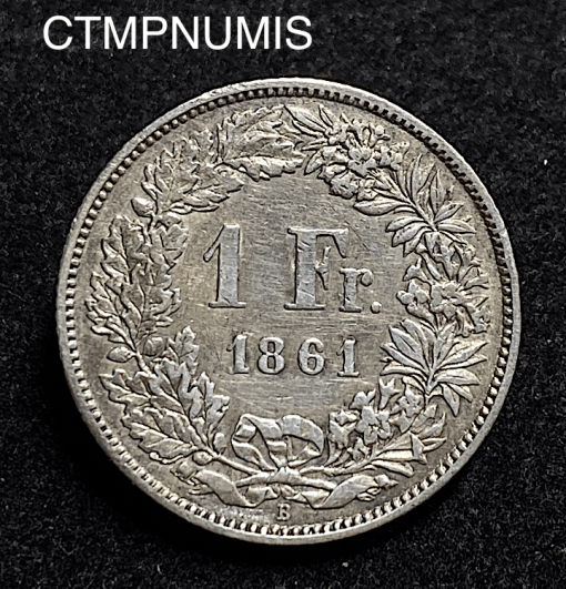 ,MONNAIE,SUISSE,1,FRANC,ARGENT,1861,BERNE,