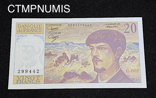 ,BILLET,20,FRANCS,DEBUSSY,1980,G.002,NEUF,