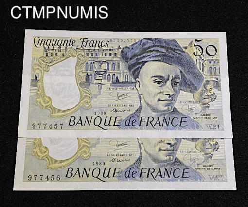 ,BILLET,50,FRANCS,QUENTIN,TOUR,1980,