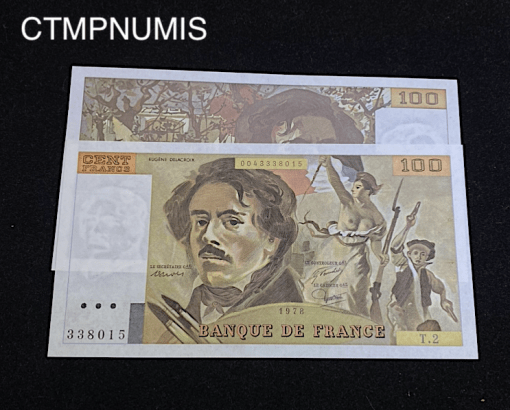 ,BILLET,100,FRANCS,DELACROIX,1978,NEUF,