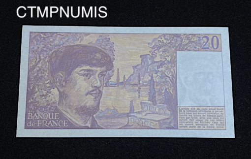 ,BILLET,20,FRANCS,DEBUSSY,1989,NEUF,