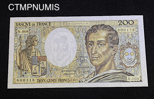 ,BILLET,200,FRANCS,MONTESQUIEU,1981,NEUF,