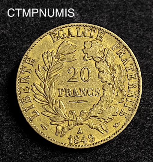 ,MONNAIE,20,FRANCS,OR,CERES,1849,