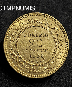 ,MONNAIE,TUNISIE,20,FRANCS,OR,1904,