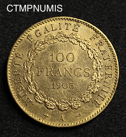 ,MONNAIE,100,FRANCS,OR,GENIE,1905,