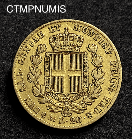 ,MONNAIE,ITALIE,20,LIRE,OR,1835,GENES,