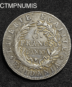 ,MONNAIE,ITALIE,GAULE,5,FRANCS,AN,10,