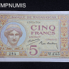 ,BILLET,MADAGASCAR,5,FRANCS,1926,NEUF,