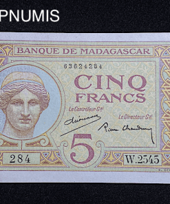 ,BILLET,MADAGASCAR,5,FRANCS,1926,NEUF,