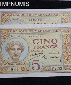 ,BILLET,MADAGASCAR,5,FRANCS,1926,NEUF,