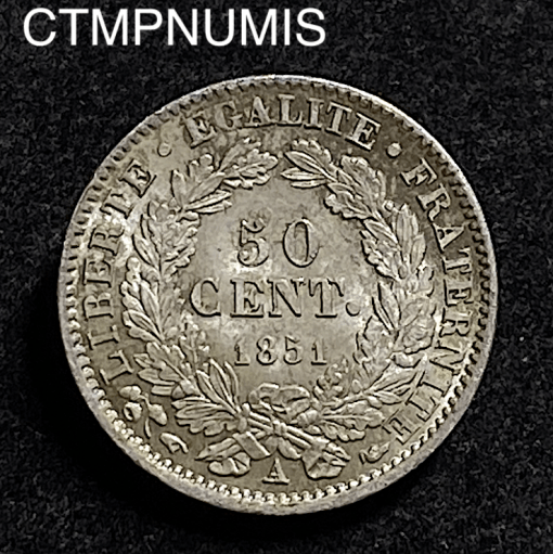 ,MONNAIE,50,CENTIMES,CERES,1851,SPL,