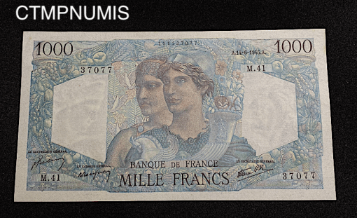 ,BILLET,1000,FRANCS,MINERVE,1945,