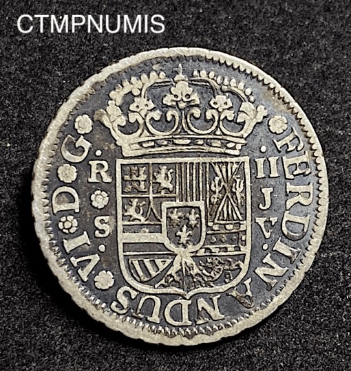 ,MONNAIE,ESPAGNE,2,REALES,ARGENT,1758,SEVILLE,