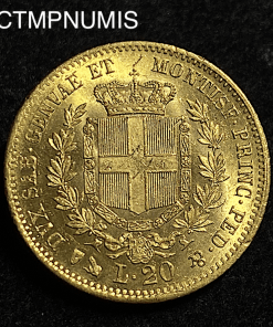 ,MONNAIE,ITALIE,20,LIRE,OR,1859,GENES,