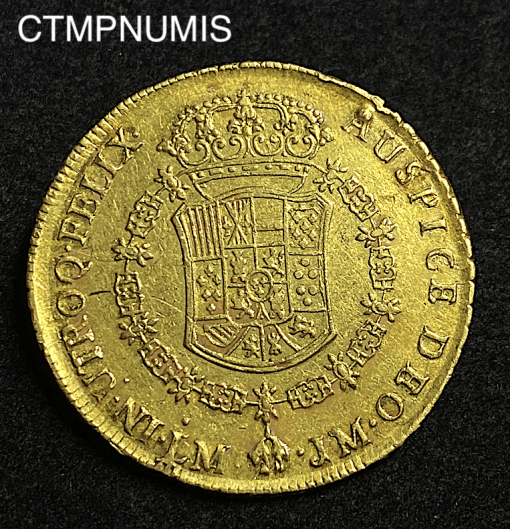 ,MONNAIE,PEROU,8,ESCUDOS,OR,1766,LIMA,