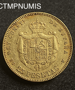 ,MONNAIE,ESPAGNE,25,PESETAS,OR,1881,