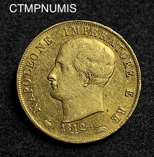 ,MONNAIE,ITALIE,40,LIRE,OR,NAPOLEON,1812,MILAN,