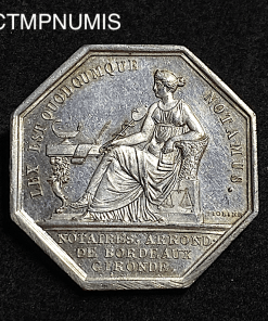 ,JETON,ARGENT,LOUIS,XVIII,NOTAIRES,BORDEAUX,1814,