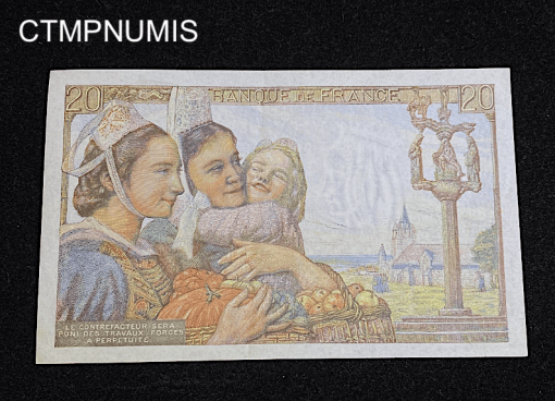 ,BILLET,20,FRANCS,PECHEUR,1944,SPL,