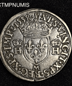 ,1/2,TESTON,ARGENT,HENRI,II,1558,TOULOUSE,