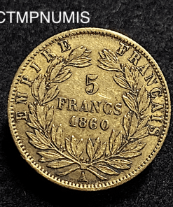 ,MONNAIE,5,FRANCS,OR,NAPOLEON,1860,