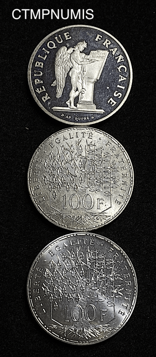 ,MONNAIE,100,FRANCS,ARGENT,1985,1989,