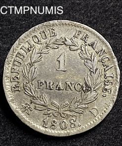 ,MONNAIE,1,FRANCS,ARGENT,NAPOLEON,1808,LYON,