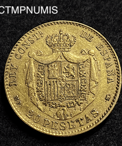 ,MONNAIE,ESPAGNE,20,PESETAS,OR,1890,