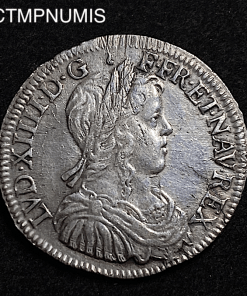 ,1/2,ECU,ARGENT,LOUIS,XIV,MECHE,1652,LIMOGES,