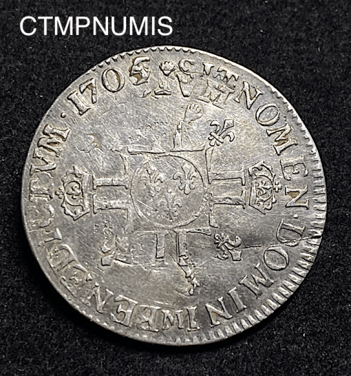 ,MONNAIE,ROYALE,LOUIS,XIV,1/4,ECU,1705,TOULOUSE,