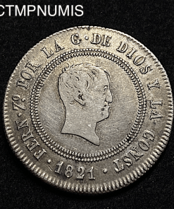 ,MONNAIE,ESPAGNE,10,REALES,ARGENT,FERDINAND,1821,BILBAO,