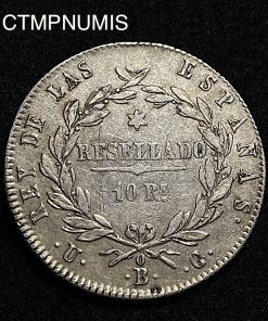 ,MONNAIE,ESPAGNE,10,REALES,ARGENT,FERDINAND,1821,BILBAO,