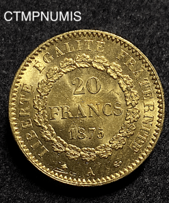 ,20,FRANCS,OR,GENIE,1875,SPL,