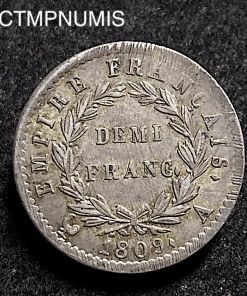 ,MONNAIE,DEMI,FRANC,NAPOLEON,1809,