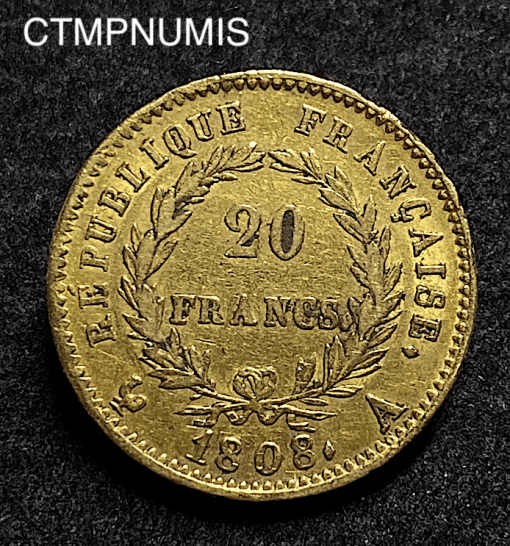 ,MONNAIE,20,FRANCS,OR,NAPOLEON,1808,