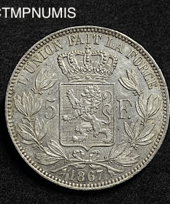 ,MONNAIE,BELGIQUE,5,FRANCS,ARGENT,1867,POINT,