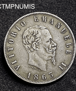 ,MONNAIE,ITALIE,2,LIRE,ARGENT,1863,N,NAPLES,