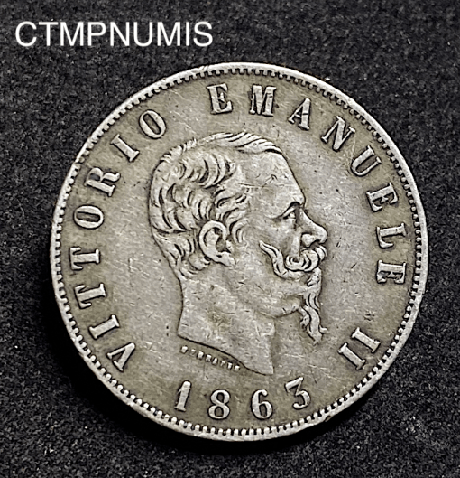 ,MONNAIE,ITALIE,2,LIRE,ARGENT,1863,N,NAPLES,