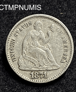 ,MONNAIE,ETATS,UNIS,HALF,1/2,DIME,1871,