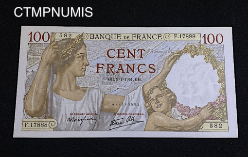 ,BILLET,FRANCE,100,FRANCS,SULLY,1941,NEUF,