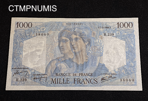 ,BILLET,1000,FRANCS,MINERVE,1946,