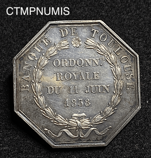 ,JETON,ARGENT,BANQUE,TOULOUSE,1838,