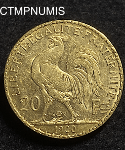 ,MONNAIE,20,FRANCS,OR,COQ,1900,