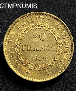 ,20,FRANCS,OR,GENIE,1886,