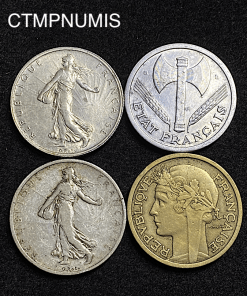 ,LOT,MONNAIE,2,FRANCS,SEMEUSE,ARGENT,