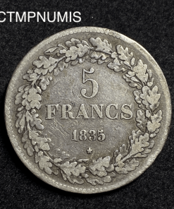 ,MONNAIE,BELGIQUE,5,FRANCS,ARGENT,1835,