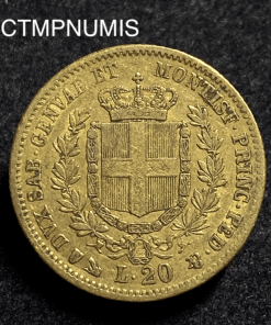 ,MONNAIE,ITALIE,20,LIRE,OR,1852,GENES,